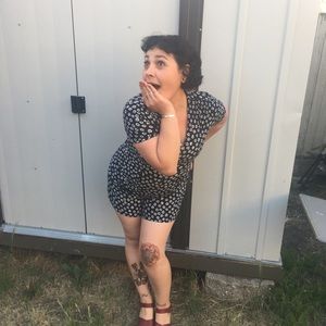 Vintage navy blue romper